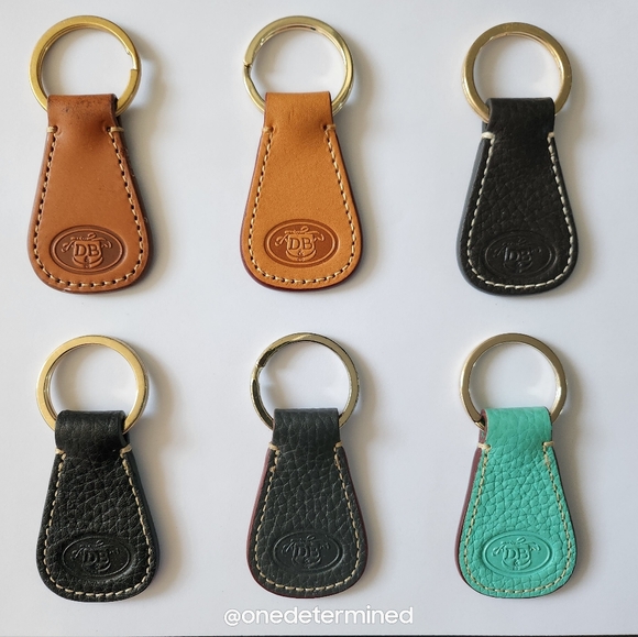 Dooney Aqua Leather Key Fob - Picture 3 of 3